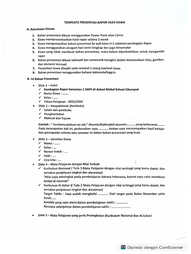 Template Presentasi Rapor | PDF
