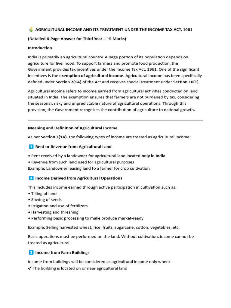 Agriculture Income | PDF | Agriculture | Taxes