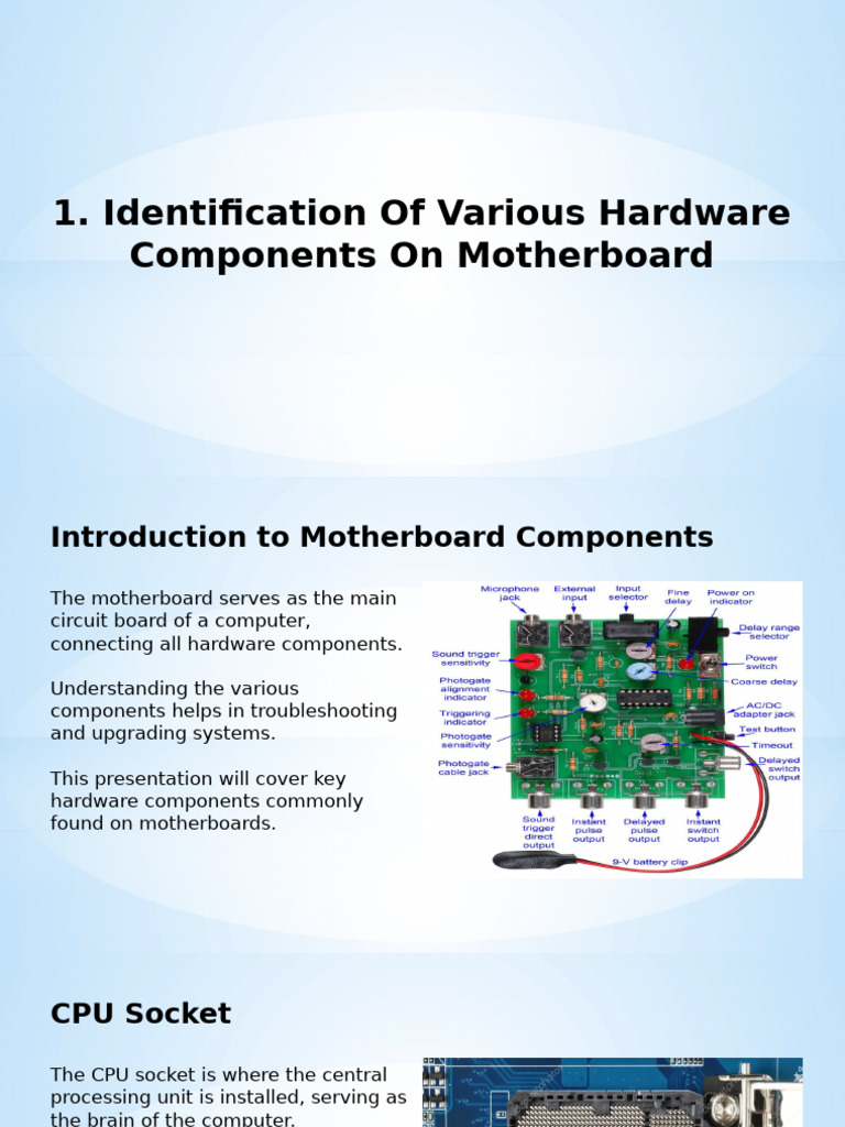 Essential Motherboard Components Guide | PDF