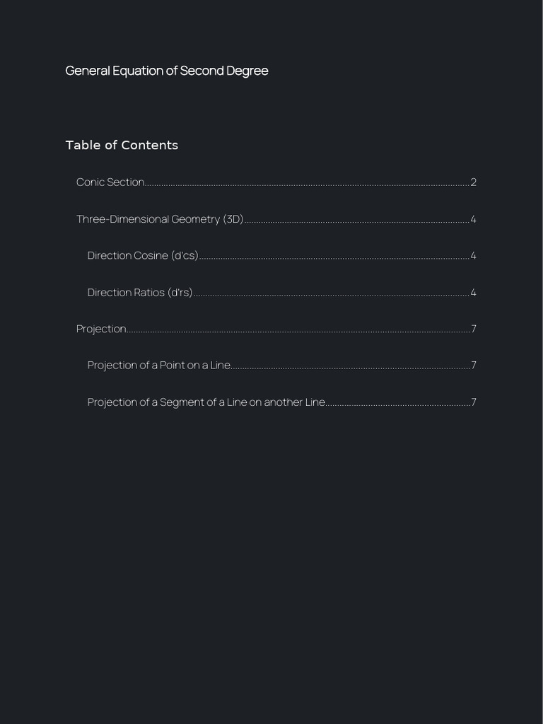 General Equation of Conic Sections | PDF | Elementary Geometry | Geometry