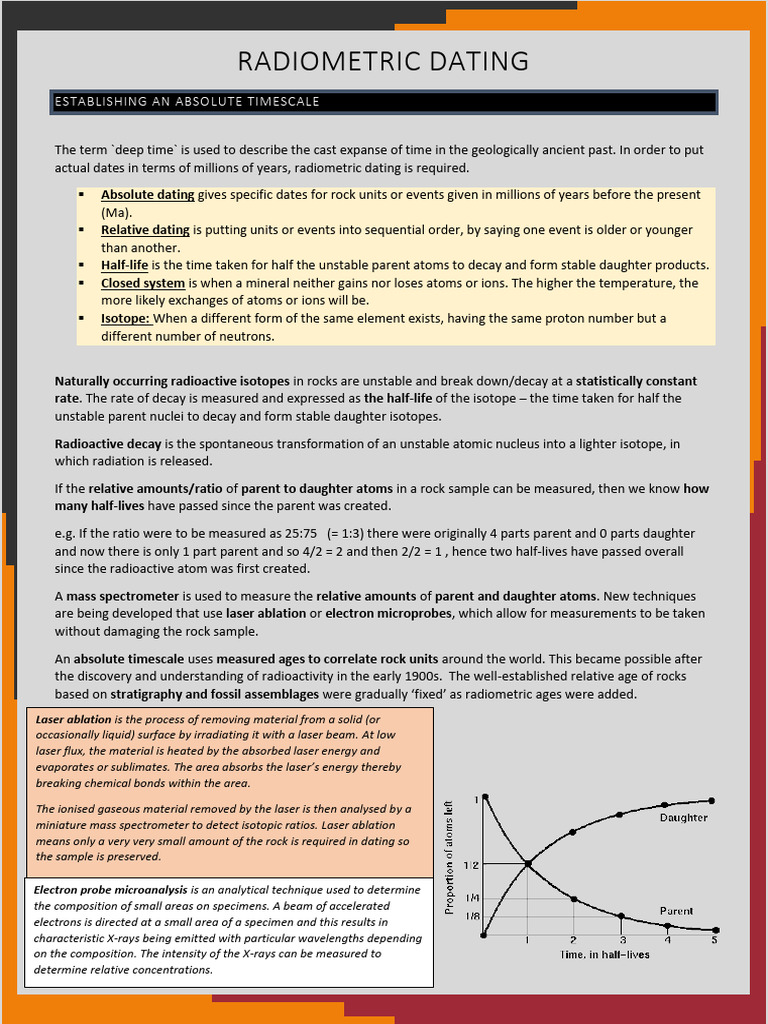 01 Radiometric Dating | PDF | Atoms | Radioactive Decay