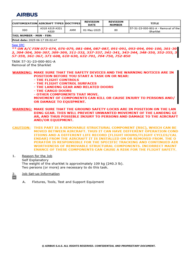 Sharklet Removal Procedure for A320 Series | PDF | Aircraft | Airbus
