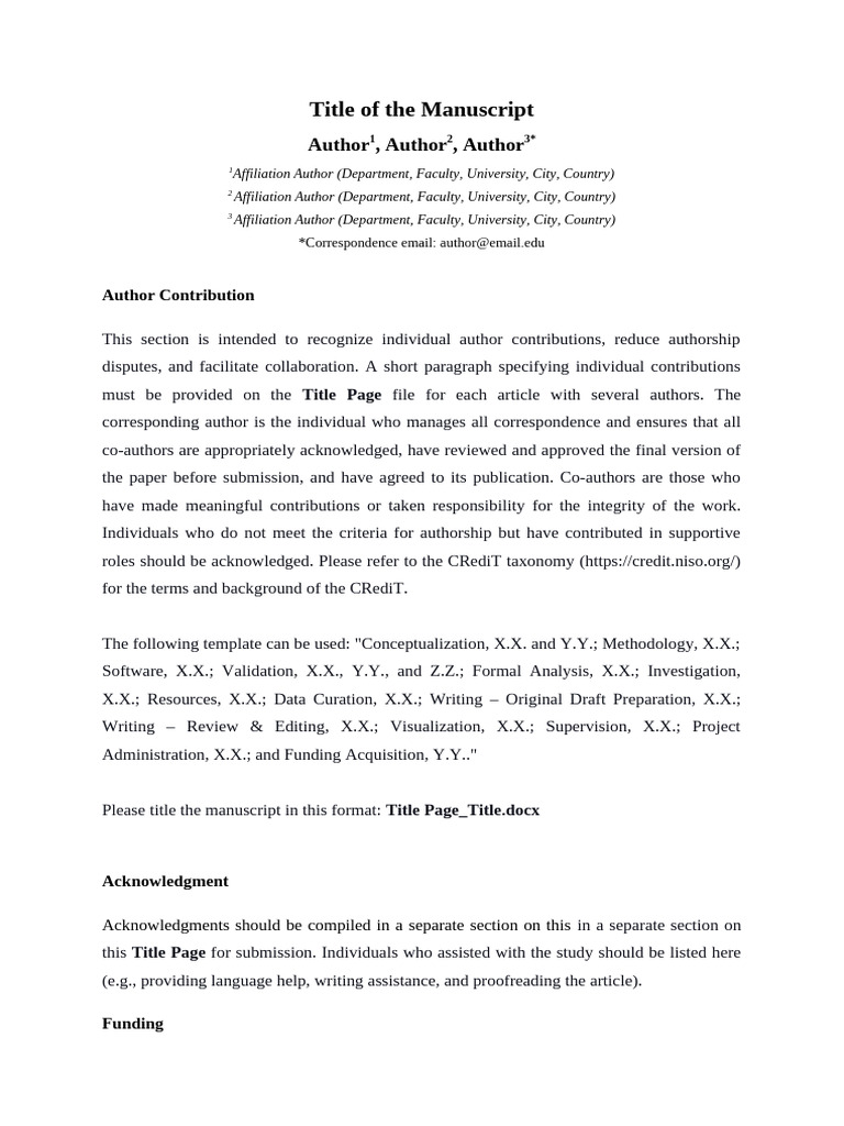 Author Contributions and Acknowledgments | PDF
