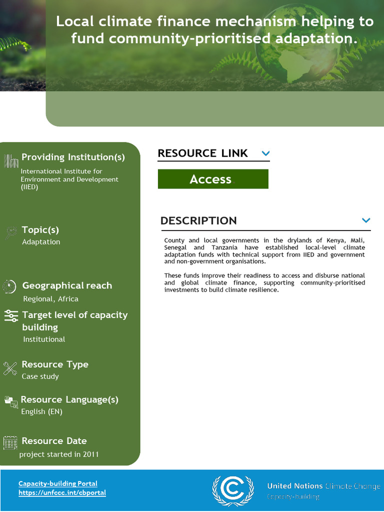 Local Climate Finance Mechanism Helping To Fund Community-Prioritised ...