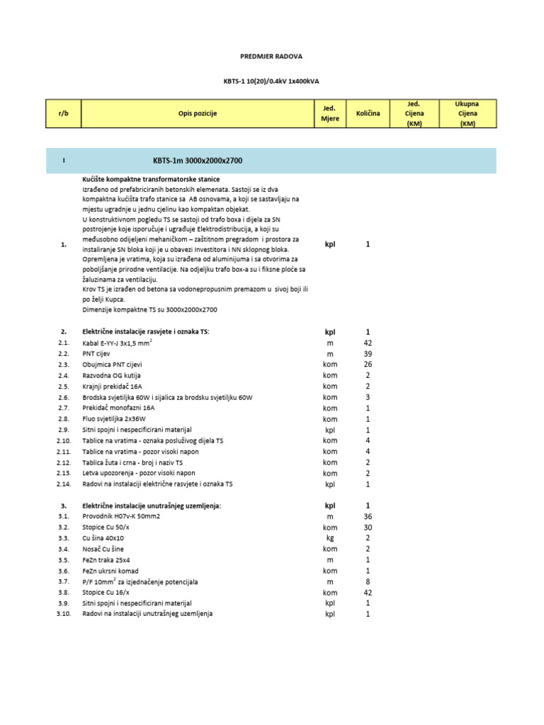 Predmjer Var1 | PDF