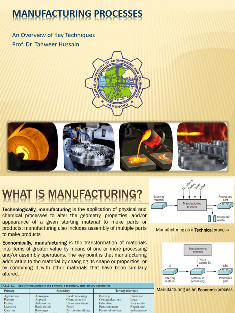 Overview of Manufacturing Processes | PDF | Machining | Wear