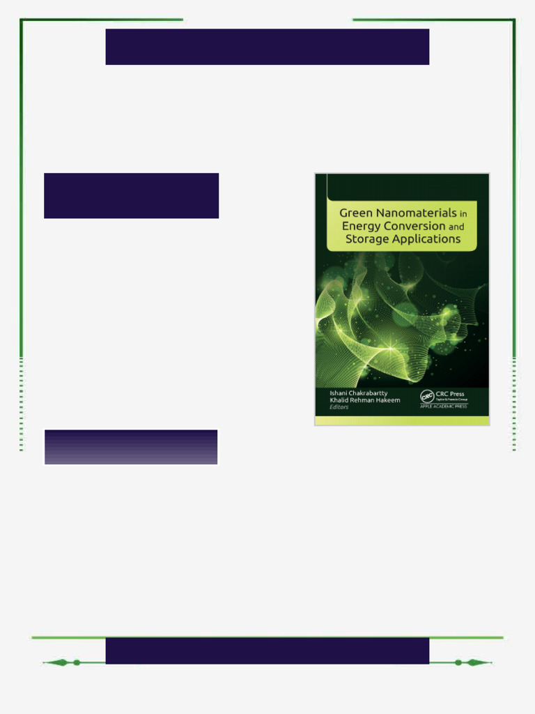 Green Nanomaterials in Energy Conversion and Storage Applications 1st ...