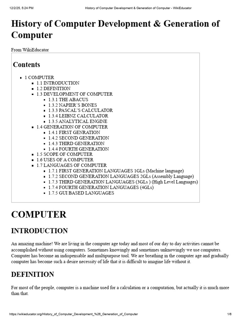 Evolution of Computer Generations | PDF | Integrated Circuit | Office ...
