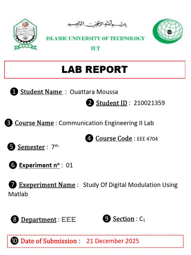 Lab Report-1 - EEE 4704 | PDF | Signal To Noise Ratio | Applied Mathematics