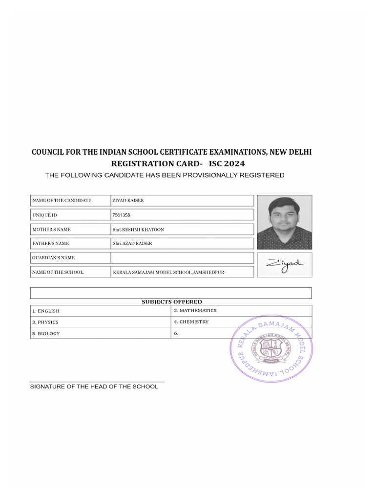 Registration Card | PDF