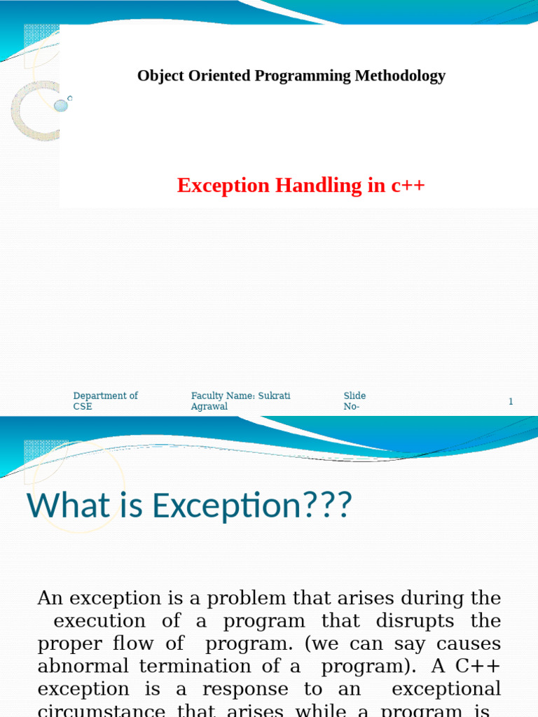 Exception Handling CS-305 | PDF | Software Development | Computing