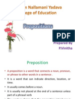 Prepared By P.Vinitha - Prepositions Guide