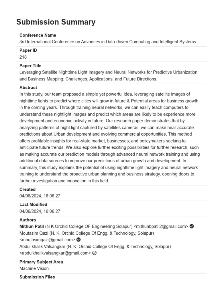 Conference Management Toolkit - Submission Summary | PDF | Prediction ...