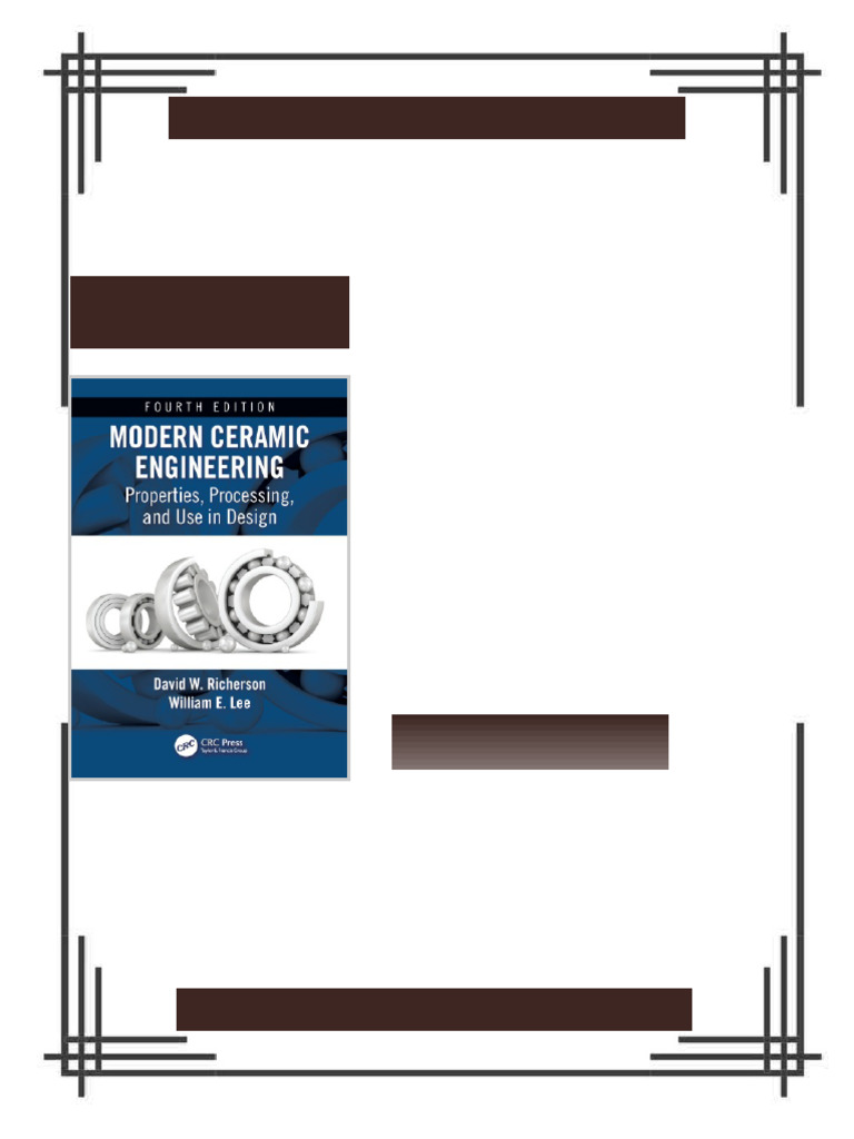 Modern Ceramic Engineering Properties Processing and Use in Design ...