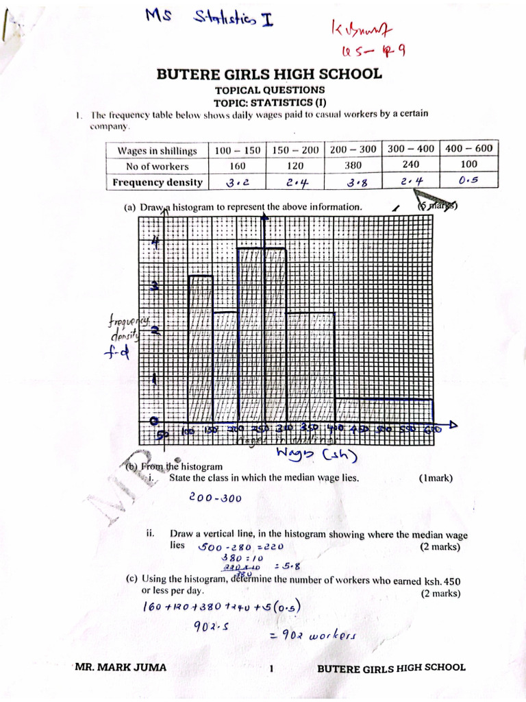Ms Statistics 1 Butere | PDF