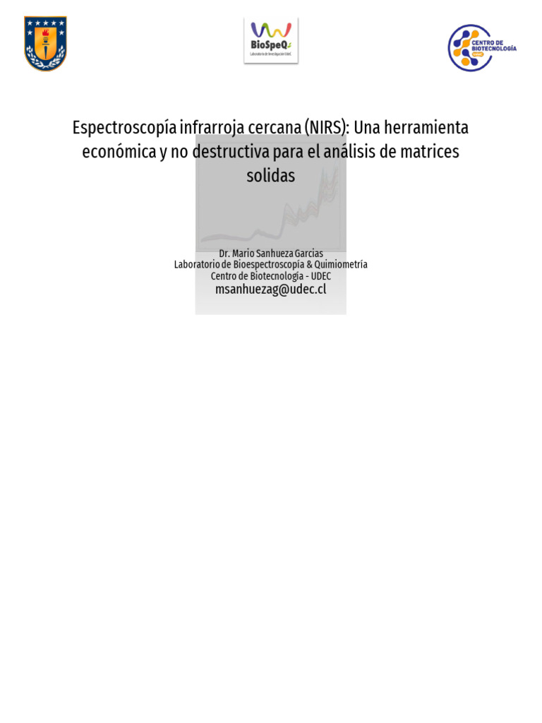 NIRS: Análisis No Destructivo de Sólidos | PDF | Infrarrojo | Enlace ...