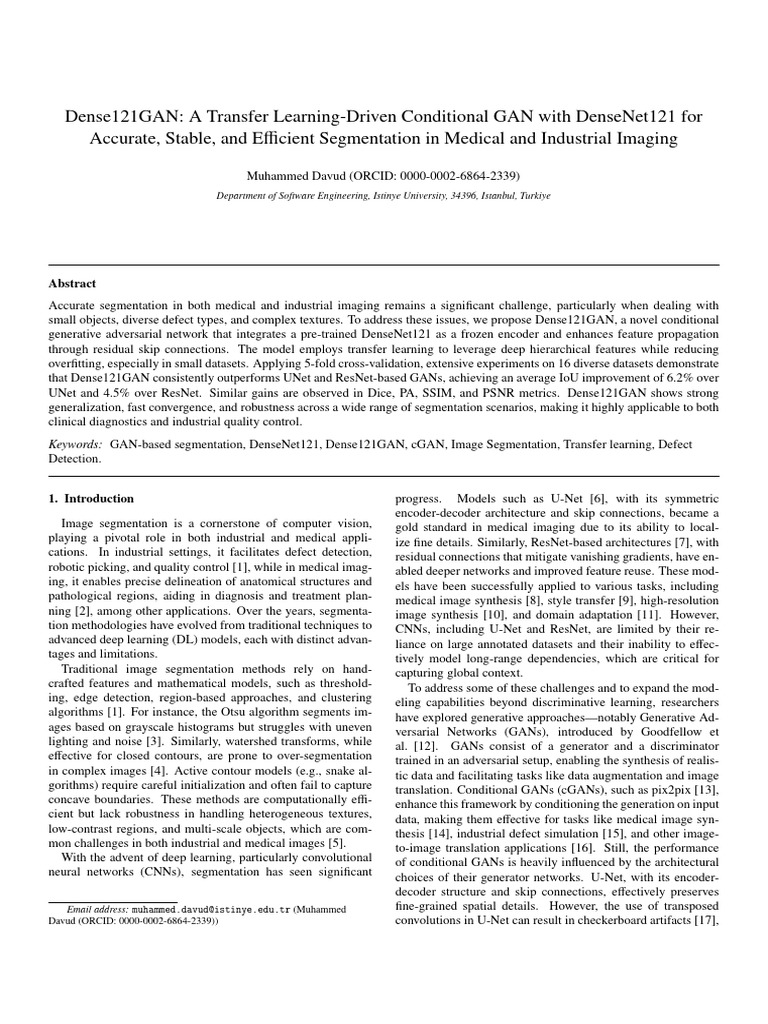 Dense121GAN: Enhanced Segmentation Model | PDF | Image Segmentation ...