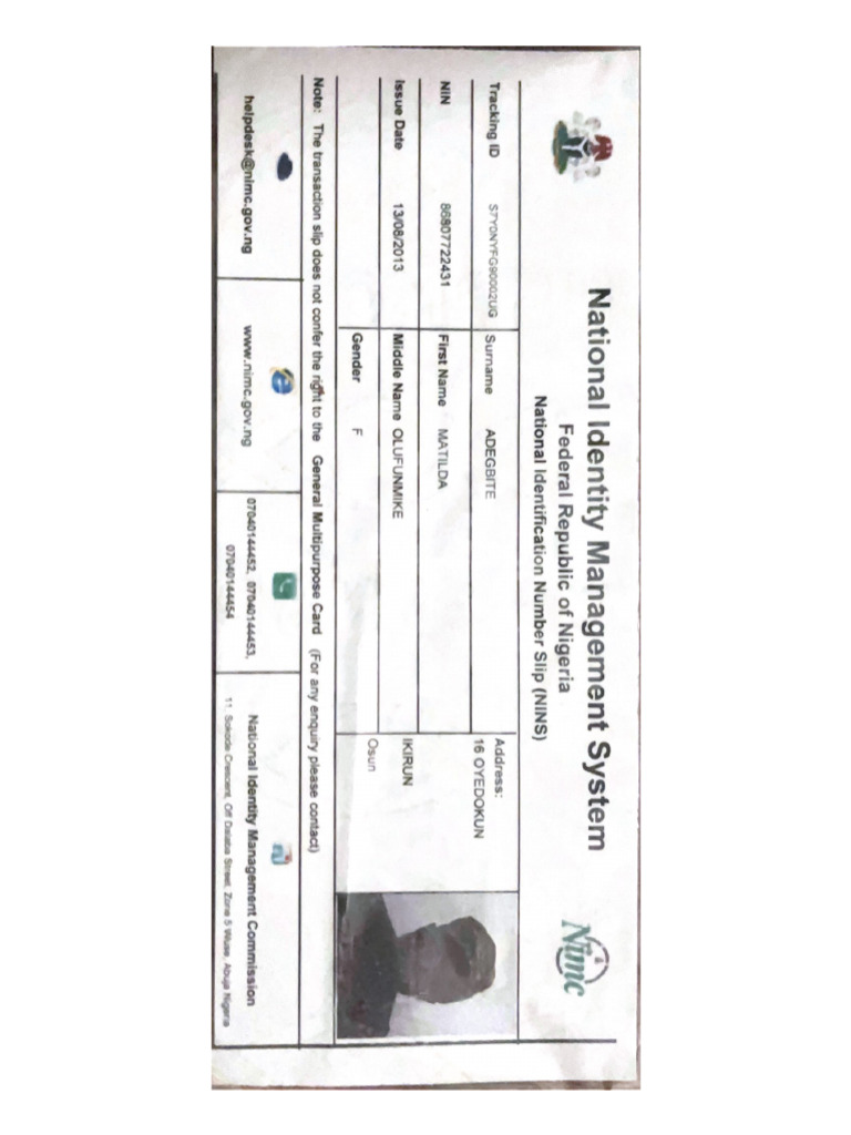 National Identity Management System | PDF