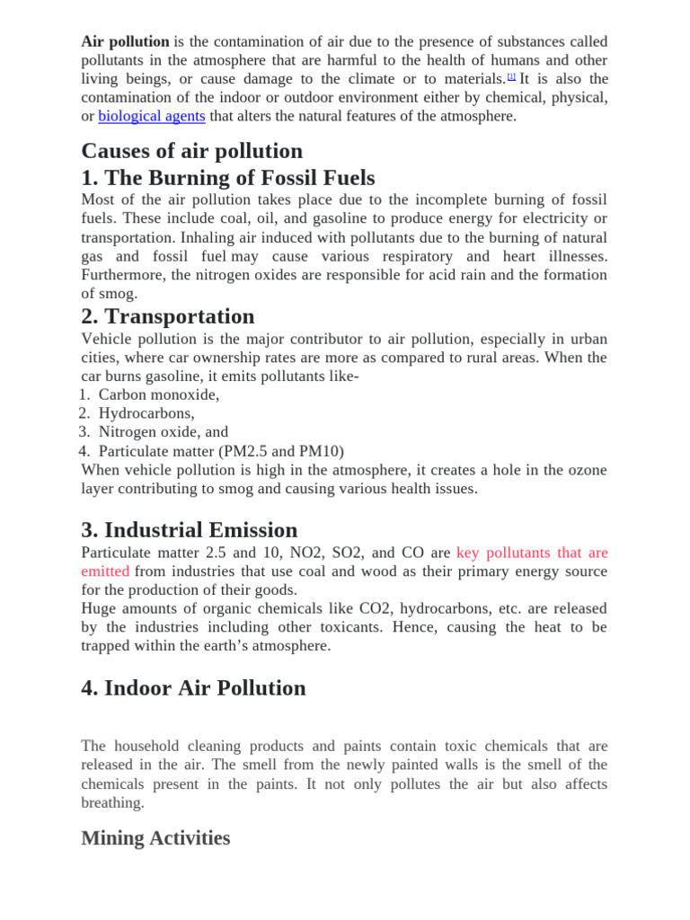 Causes and Solutions for Air Pollution | PDF | Air Pollution | Combustion