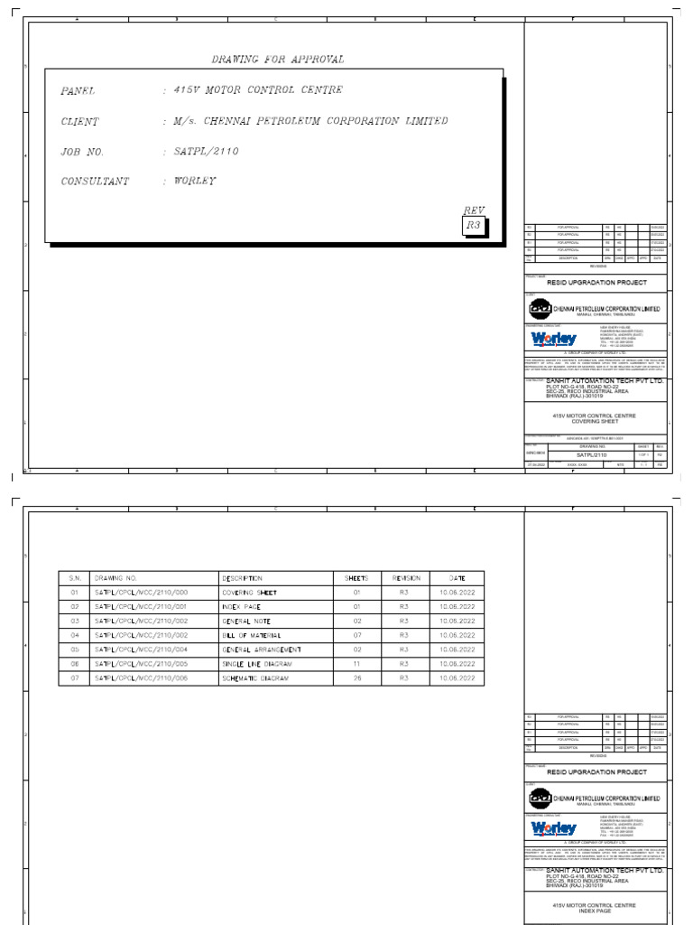415v Motor Control Centre G.A & SLD - r3 | PDF