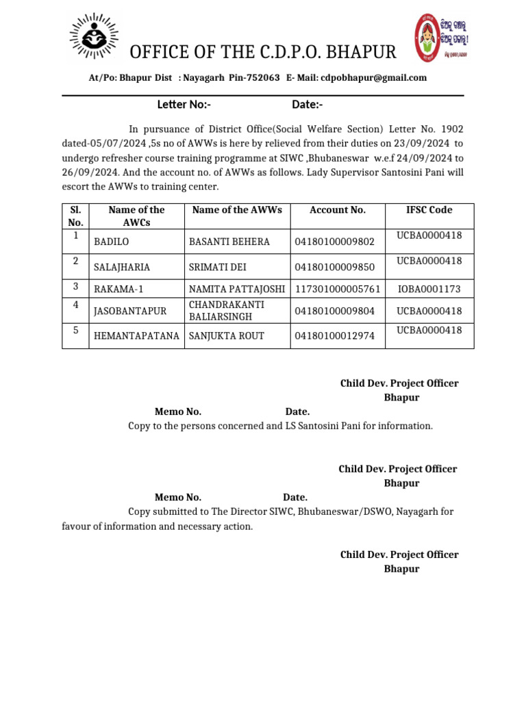 AWWs Training Notification Bhapur | PDF