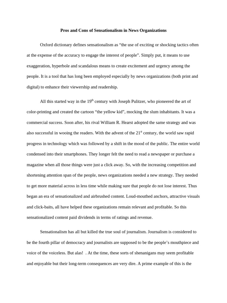 Sensationalism in News: Pros and Cons | PDF | News | Journalism
