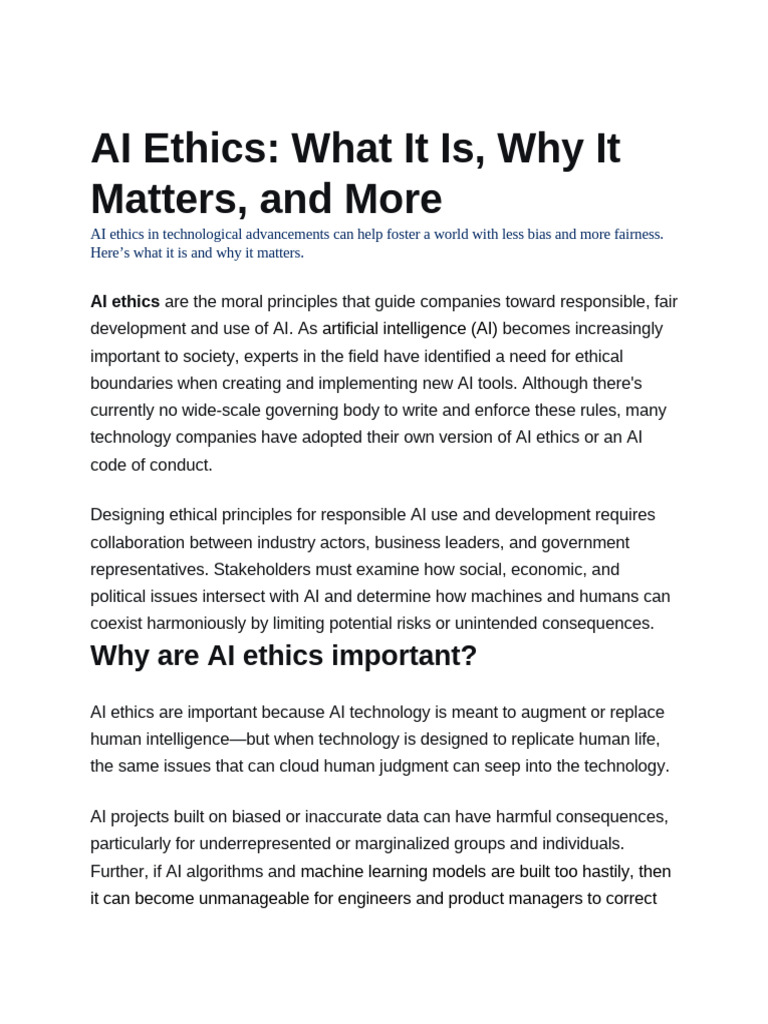 AI Ethics | PDF | Artificial Intelligence | Intelligence (AI) & Semantics