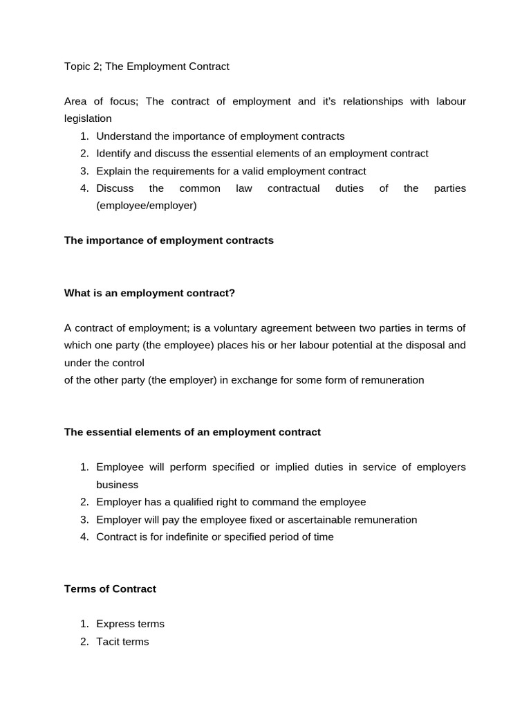 Labour Law notes | PDF | Employment | Labour Law