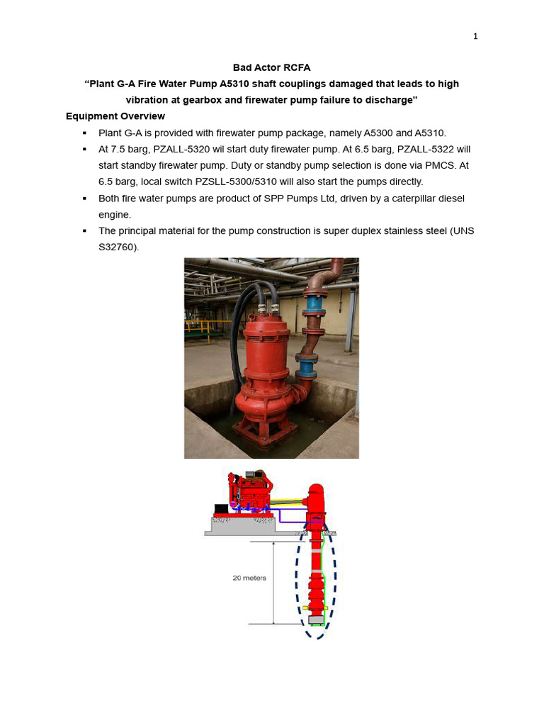 RCFA Fire Water Pump A5310 Coupling Damage-High Vibration | PDF ...