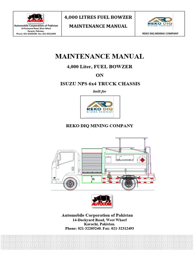 4000L Fuel Bowser Maintenance Guide | PDF | Pump | Bearing (Mechanical)