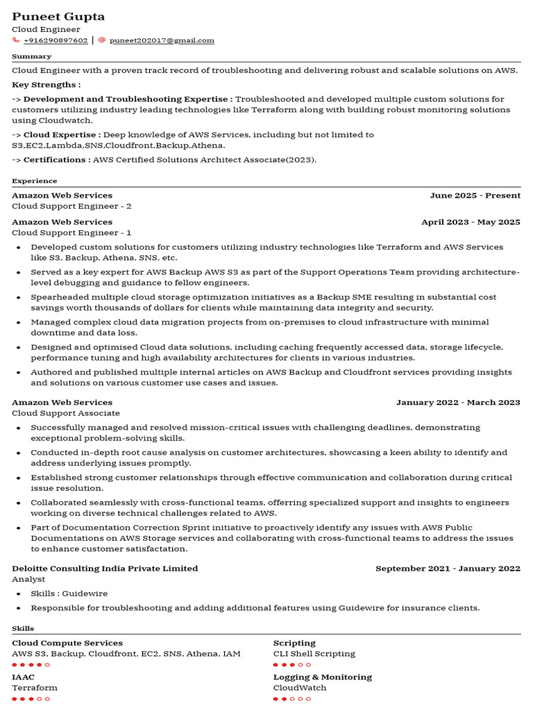 AWS Cloud Engineer Resume Summary | PDF | Cloud Computing | Amazon Web ...