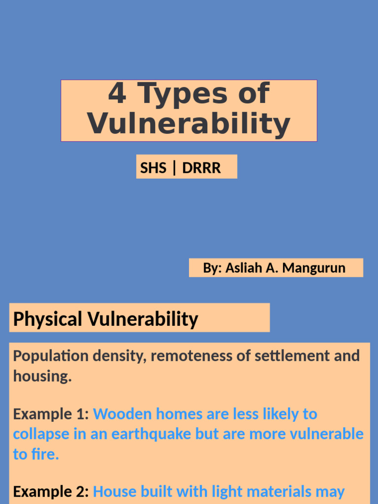 Understanding 4 Types of Vulnerability | PDF