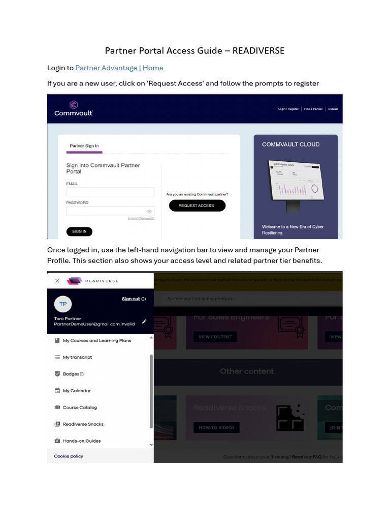 Partner Portal Access - READIVERSE | PDF