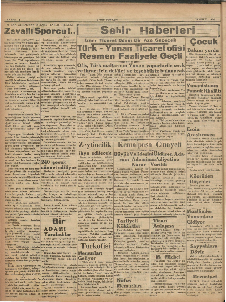 Izmir Postasi 1934 Temmuz 2 4 | PDF