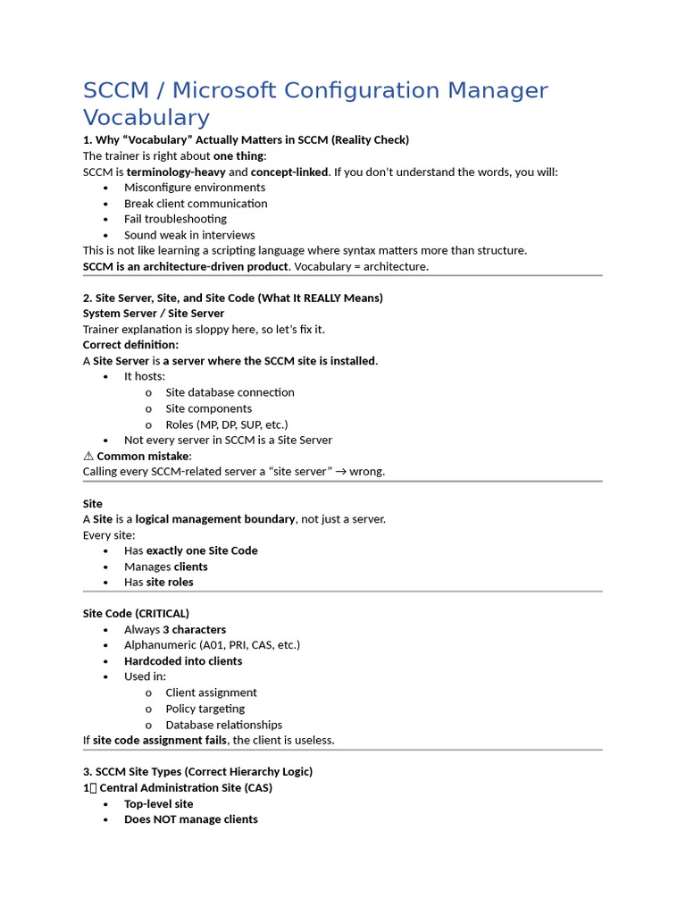 SCCM Vocabulary and Concepts Explained | PDF | Mobile App | Windows ...