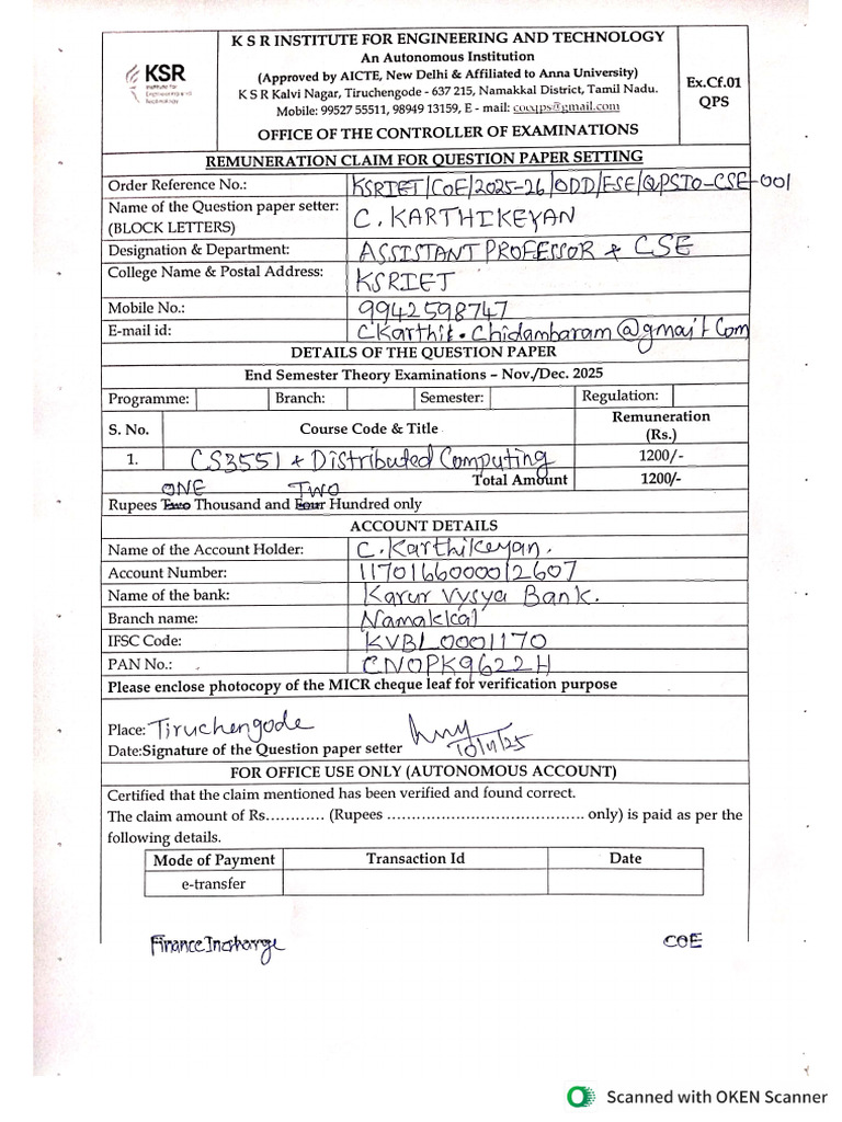 Cs3551 - Claim Form | PDF