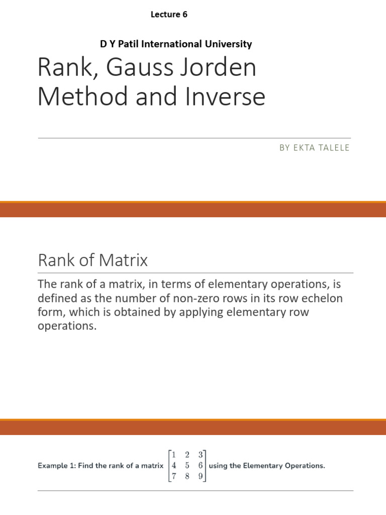 Gauss-Jordan Method & Matrix Inverse Guide | PDF