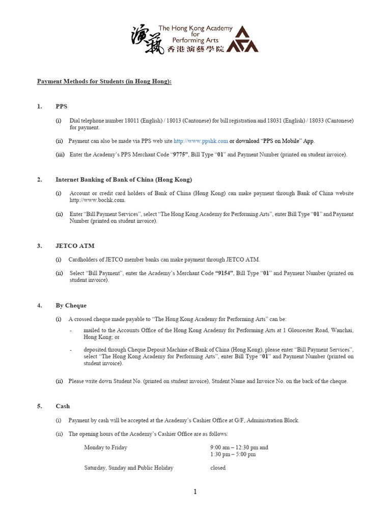 7 Payment Methods for Students 230807 134859 | PDF | Cheque | Payments