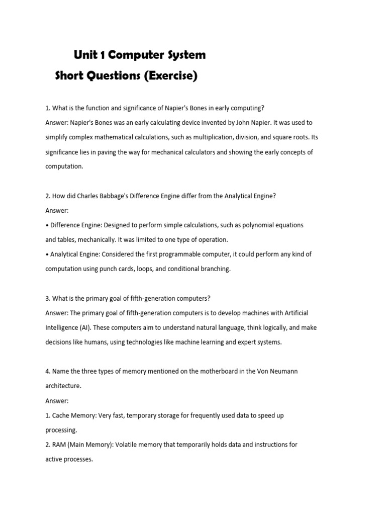 Unit_1_Computer_System[1] | PDF | Computer Network | Computer Data Storage