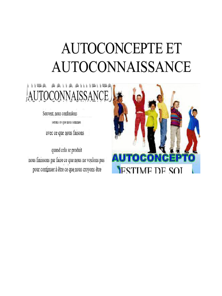 Autoconcept et Estime de Soi : Clés Essentielles | PDF | Émotions ...