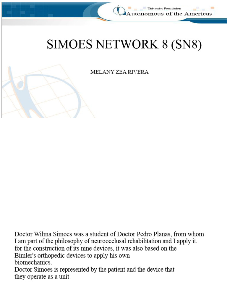 Overview of SIMOES NETWORK 8 Devices | PDF | Dentistry | Tooth