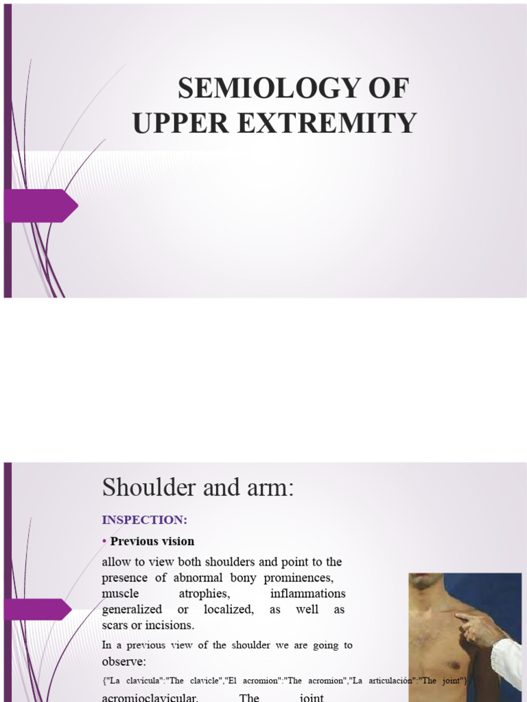 Upper Extremity Semiology Guide | PDF | Anatomical Terms Of Motion | Hand