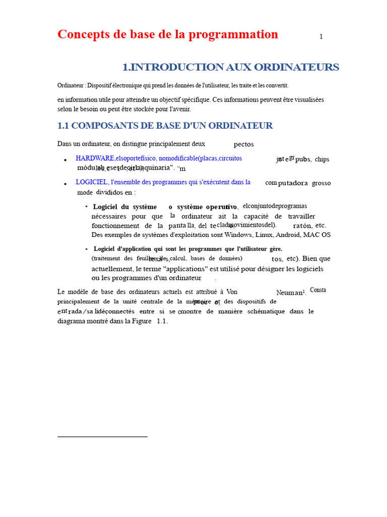 Introduction à la programmation et ordinateurs | PDF | Programmation ...