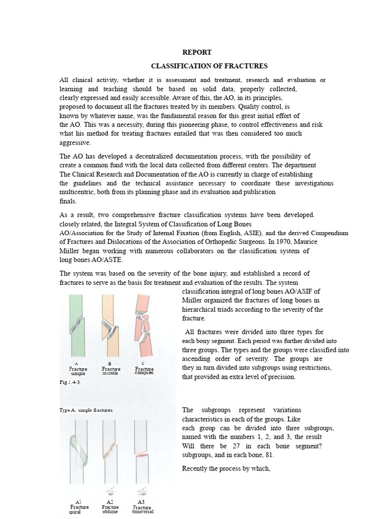 REPORT ON FRACTURE CLASSIFICATION .pdf | PDF | Anatomical Terms Of ...