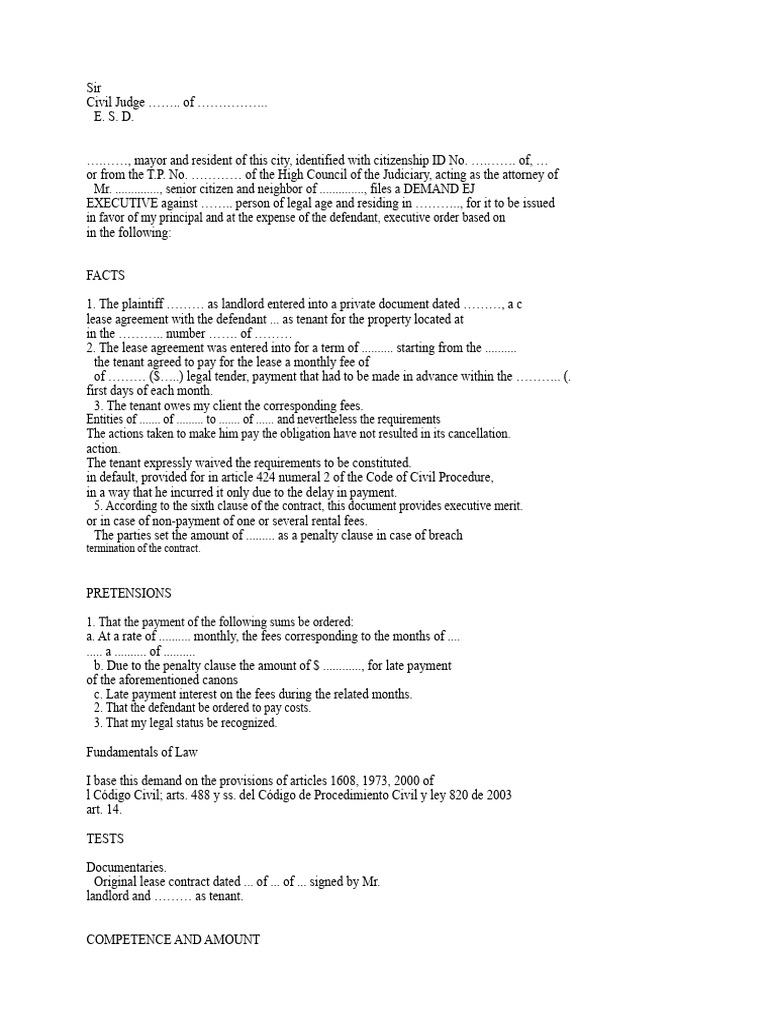 Lease Agreement Enforcement Demand | PDF | Lease | Leasehold Estate