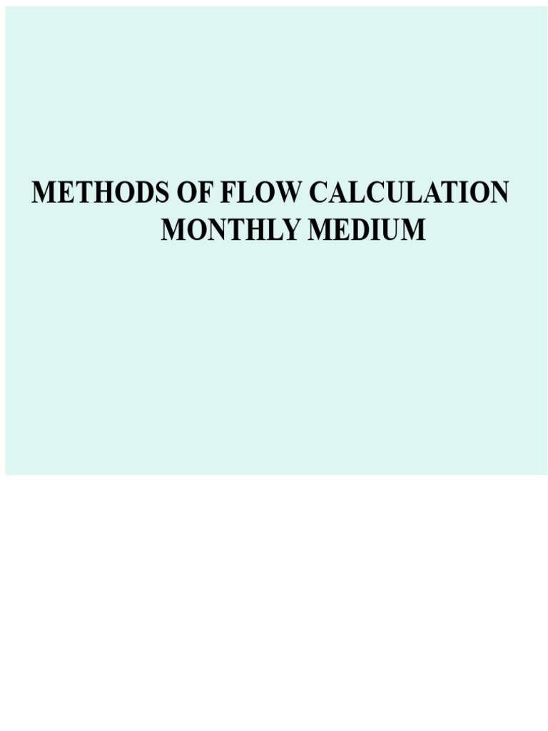 Flow Calculation Methods Overview | PDF | Earth Sciences | Hydrology