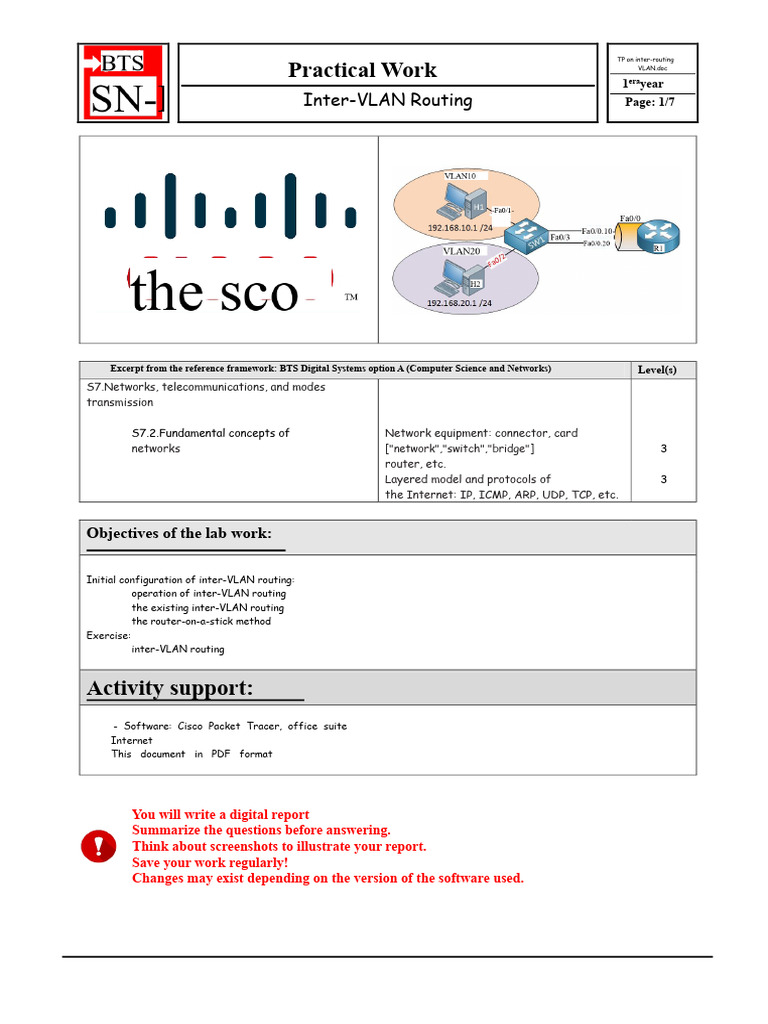 Inter-VLAN Routing Configuration Guide | PDF | Computer Network ...