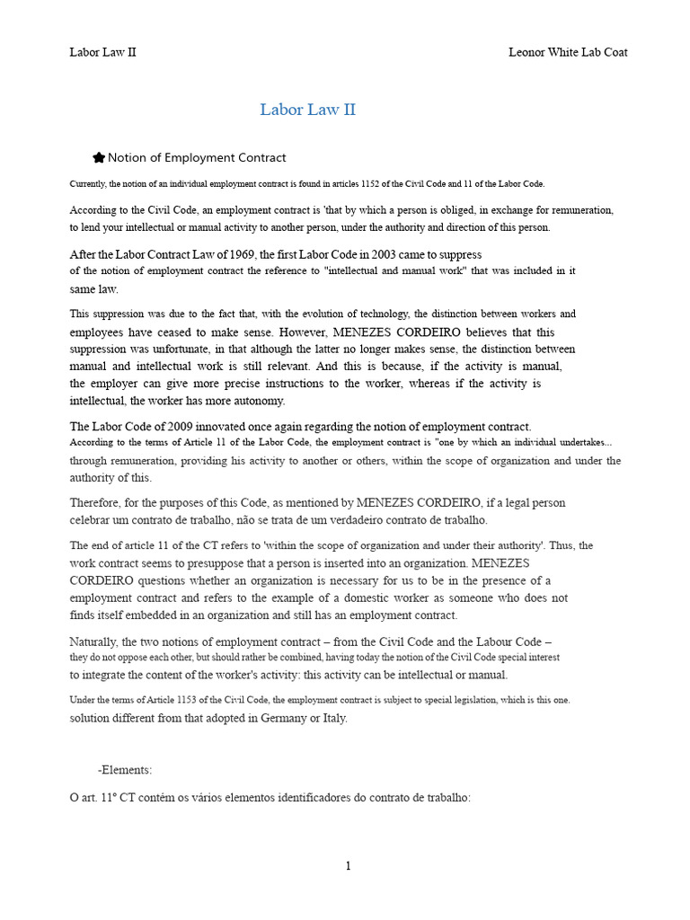 Understanding Employment Contracts in Labor Law | PDF | Employment ...