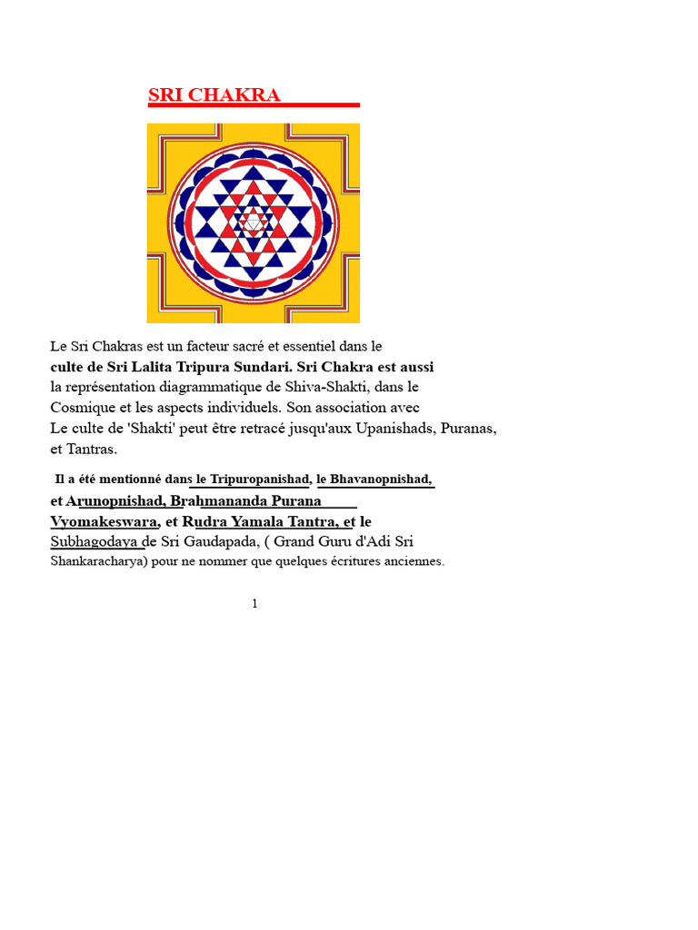 Comprendre le Sri Chakra et son importance | PDF | Tantrisme | Yoga
