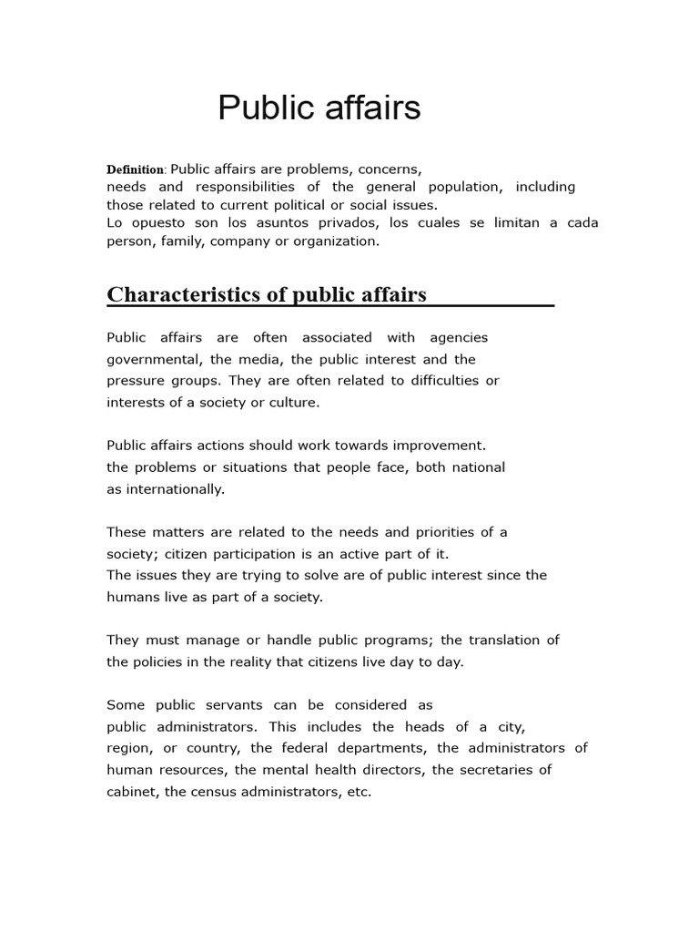 Public Affairs | PDF